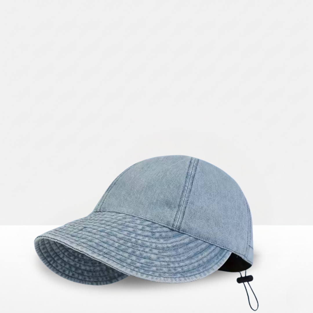 Washed Denim Drawstring Hat