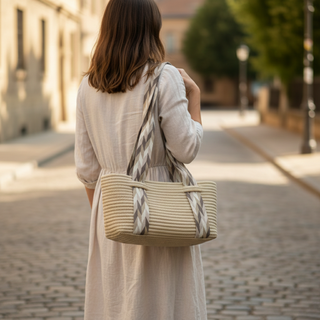 Woven Cotton Carryall Bag