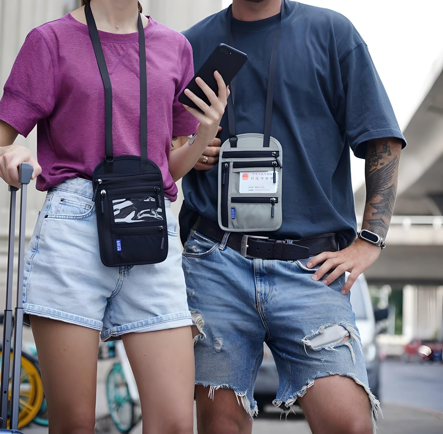 RFID-Reise-Halsbrieftasche