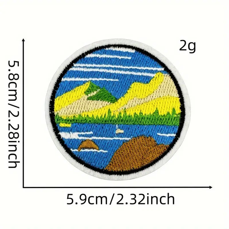 Nature-Themed Travel Patches – 20 Pc Iron-On Set