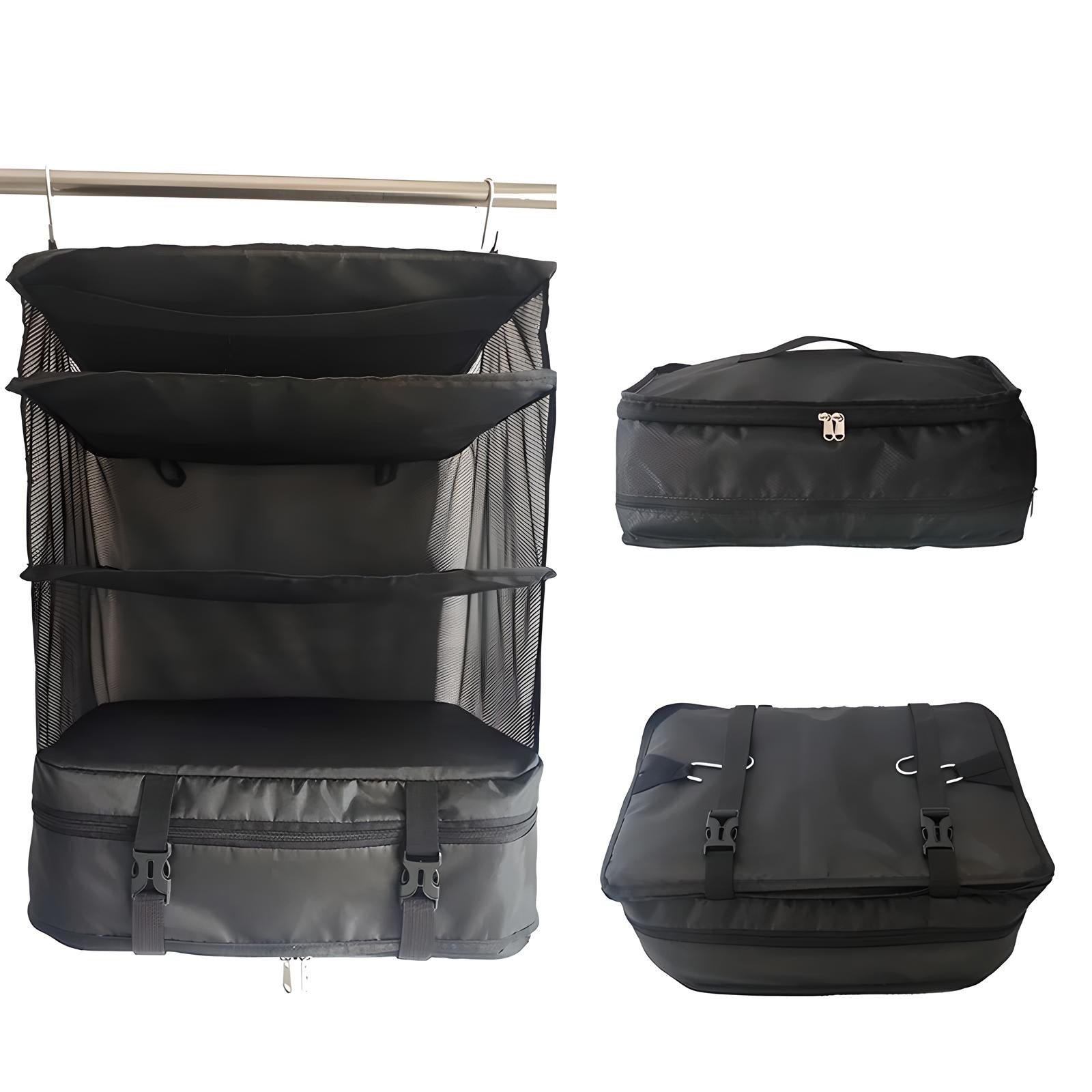 Hanging luggage organizer deals