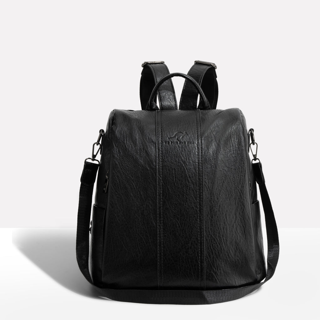 black leather backpack womens australia Tourer With ample space for craw lures Fishing rod icon isolated Font Color:White