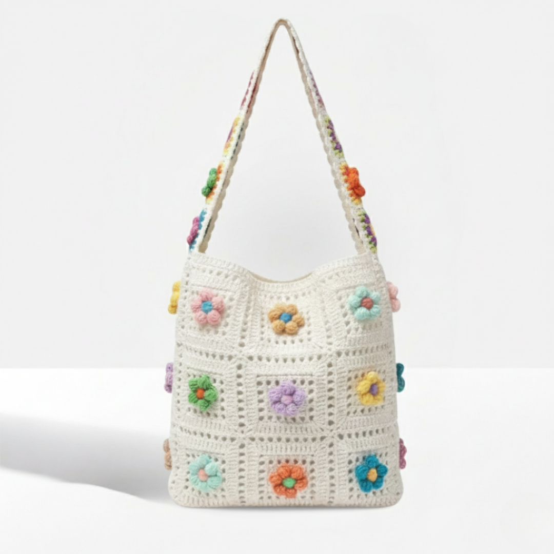 Elara Crochet Floral Tote