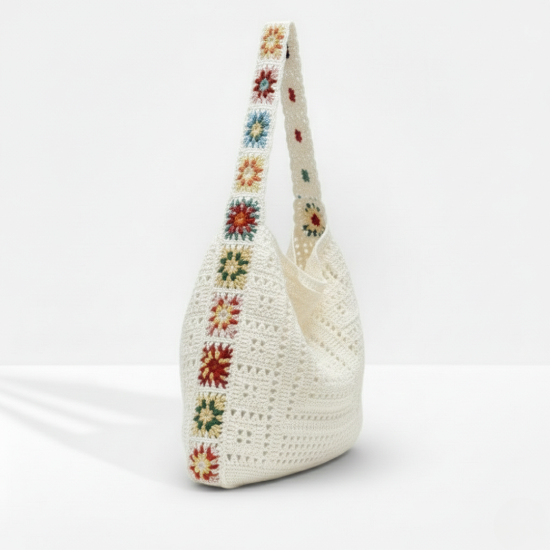 Elara Crochet Floral Tote